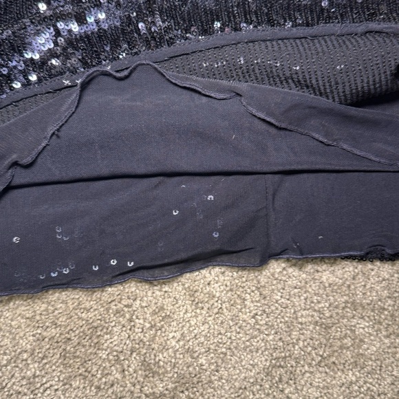 Tory Burch Sequin T-Shirt Mini Dress in Midnight Navy Blue Size Medium EUC - Picture 8 of 10